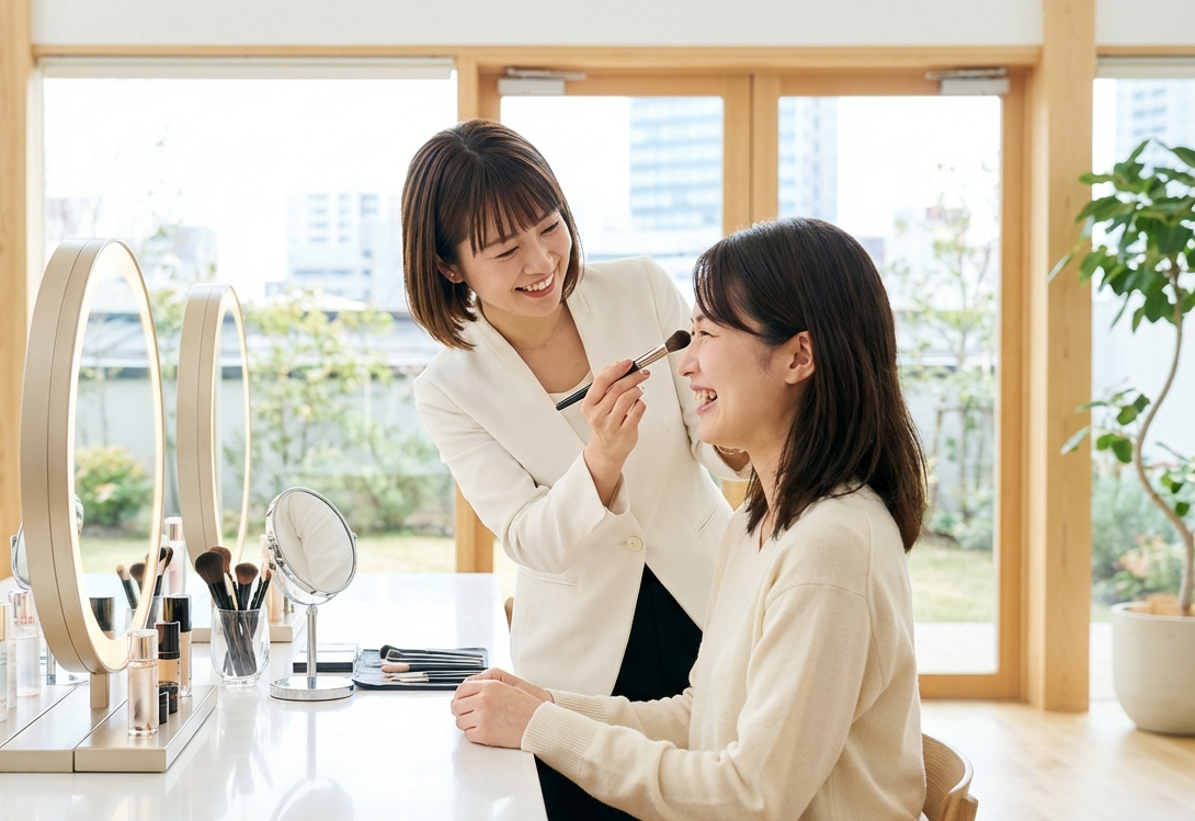 岡崎のフォトスタジオMONAMIEで行うメイクレッスン